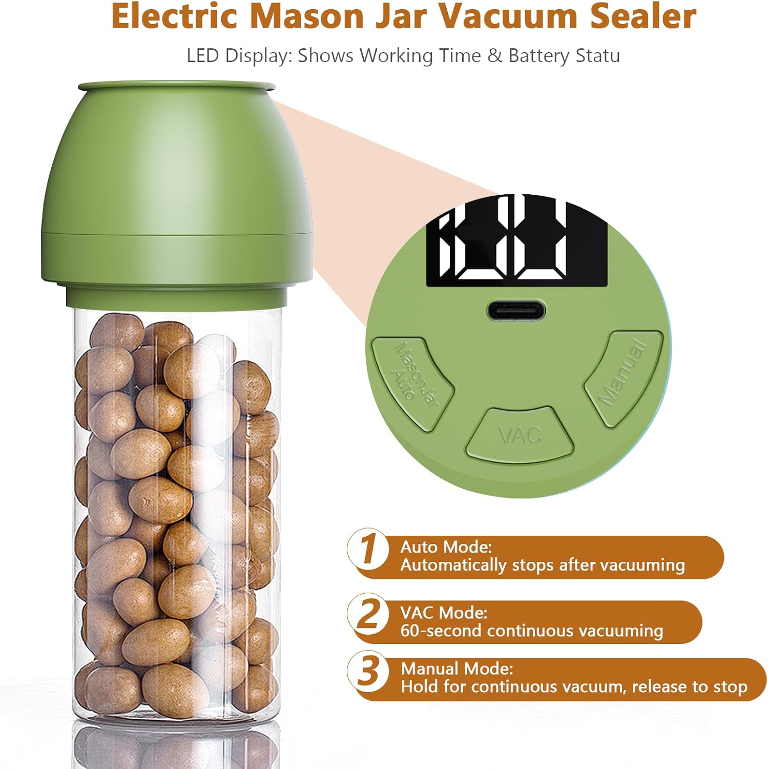 Zivif Electric Mason Jar Vacuum Sealer - Image 3