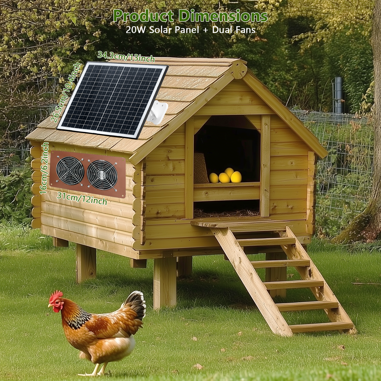 Zivif 20W Solar Powered Fan Kit for Chicken Coop - Image 6