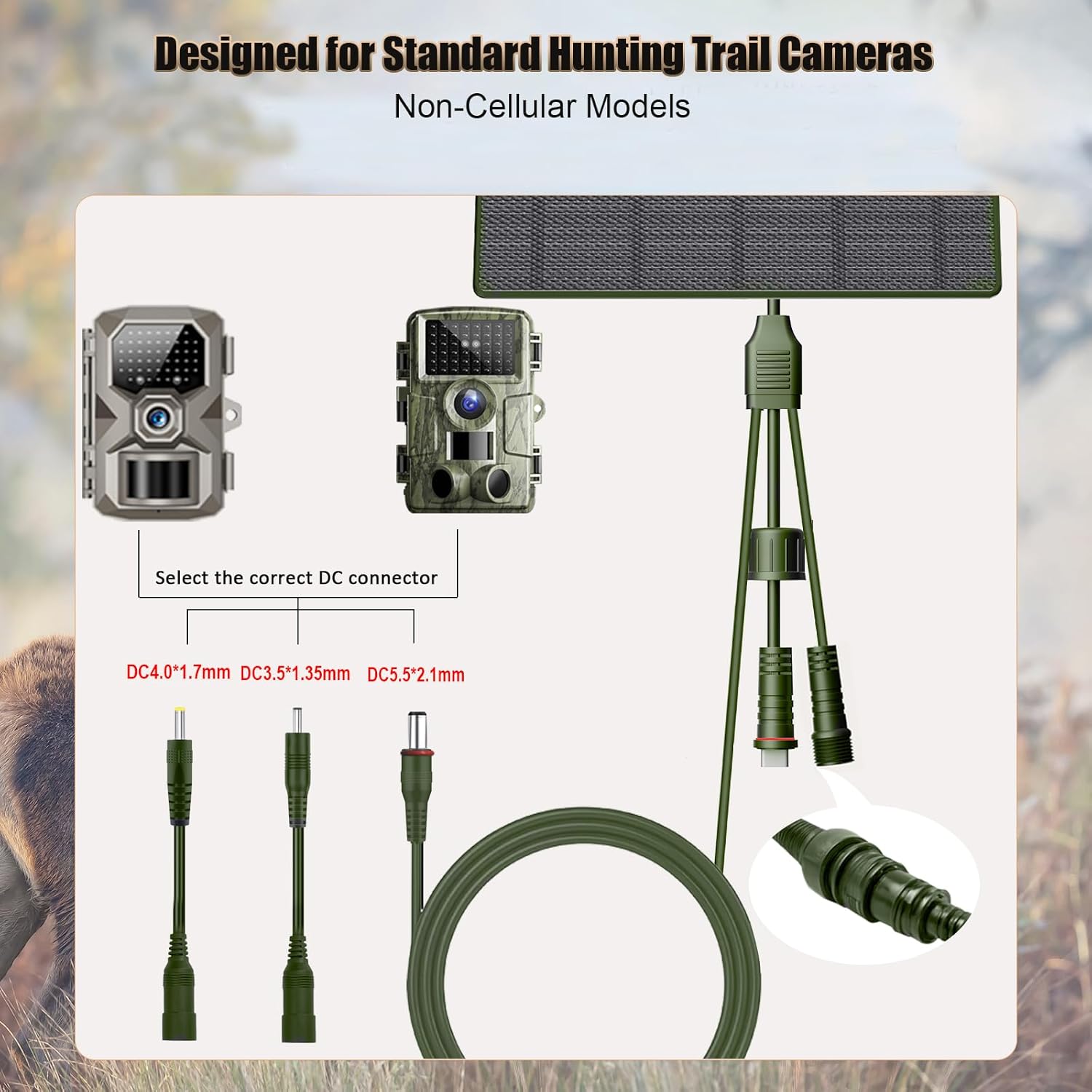 5W Solar Panel with 5200mAh Battery for Trail Cameras - Image 2