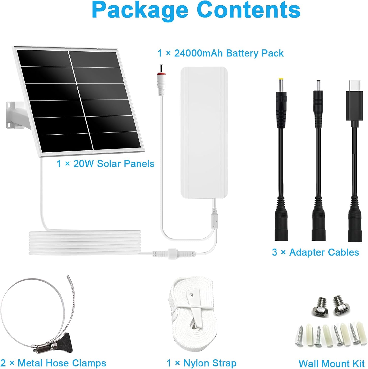 VUEBEE 20W Solar Panel Kit with 24000mAh Battery, 5V and 12V - Image 6