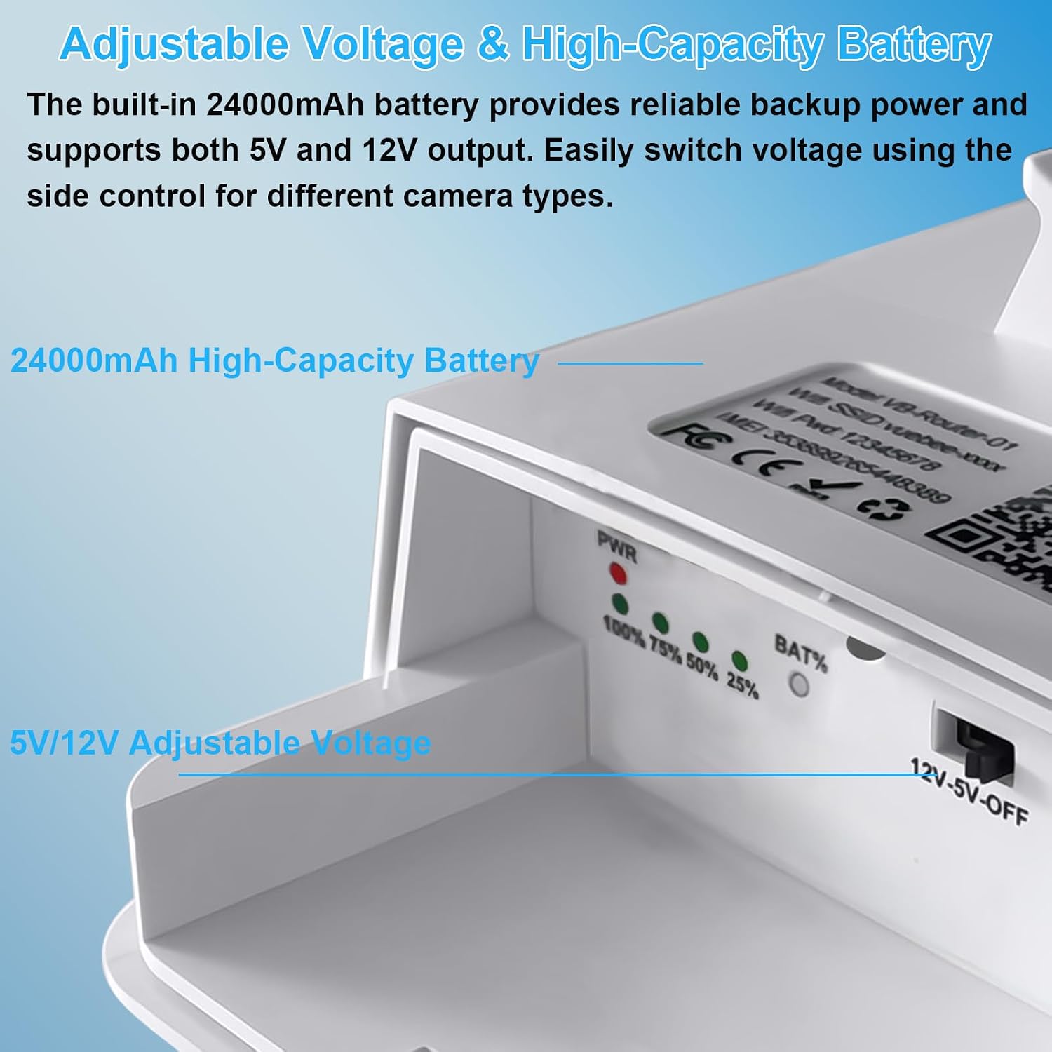VUEBEE 20W Solar Panel Kit with 24000mAh Battery, 5V and 12V - Image 5