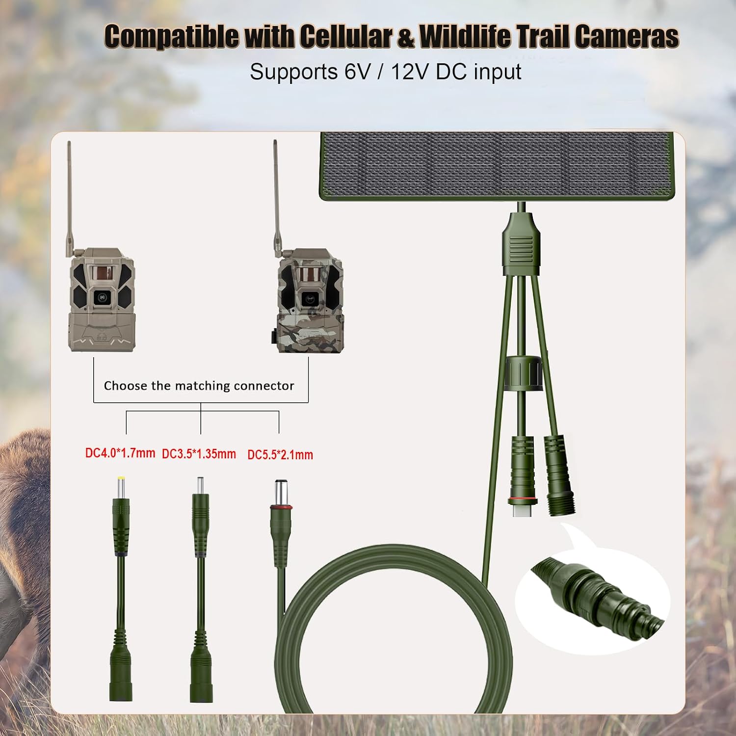 VUEBEE 10W Solar Panel with 10400mAh Battery for Trail Cameras - Image 5