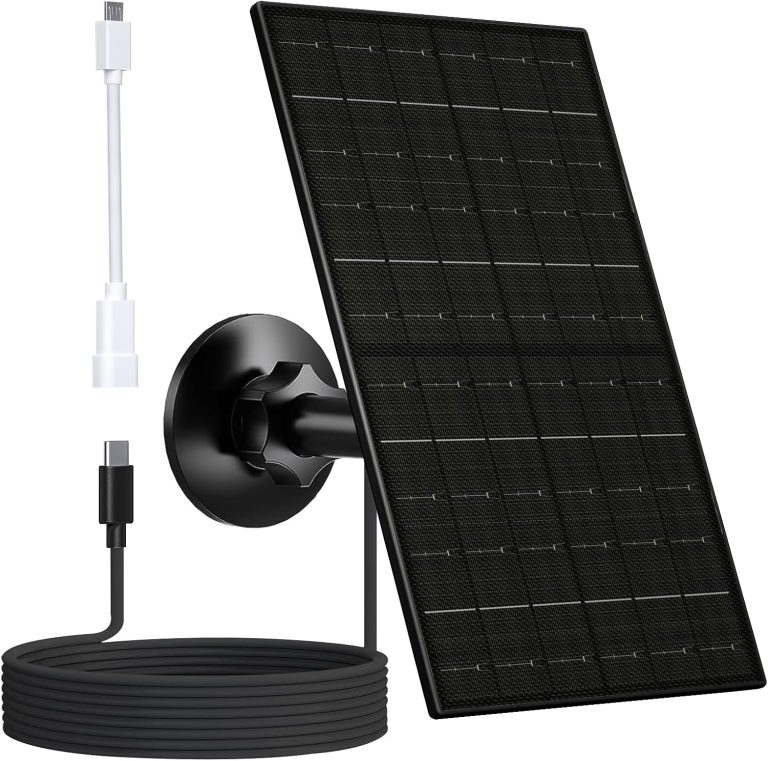 VUEBEE 7W Solar Panel for Eufycam, USB-C to Micro USB Adapter