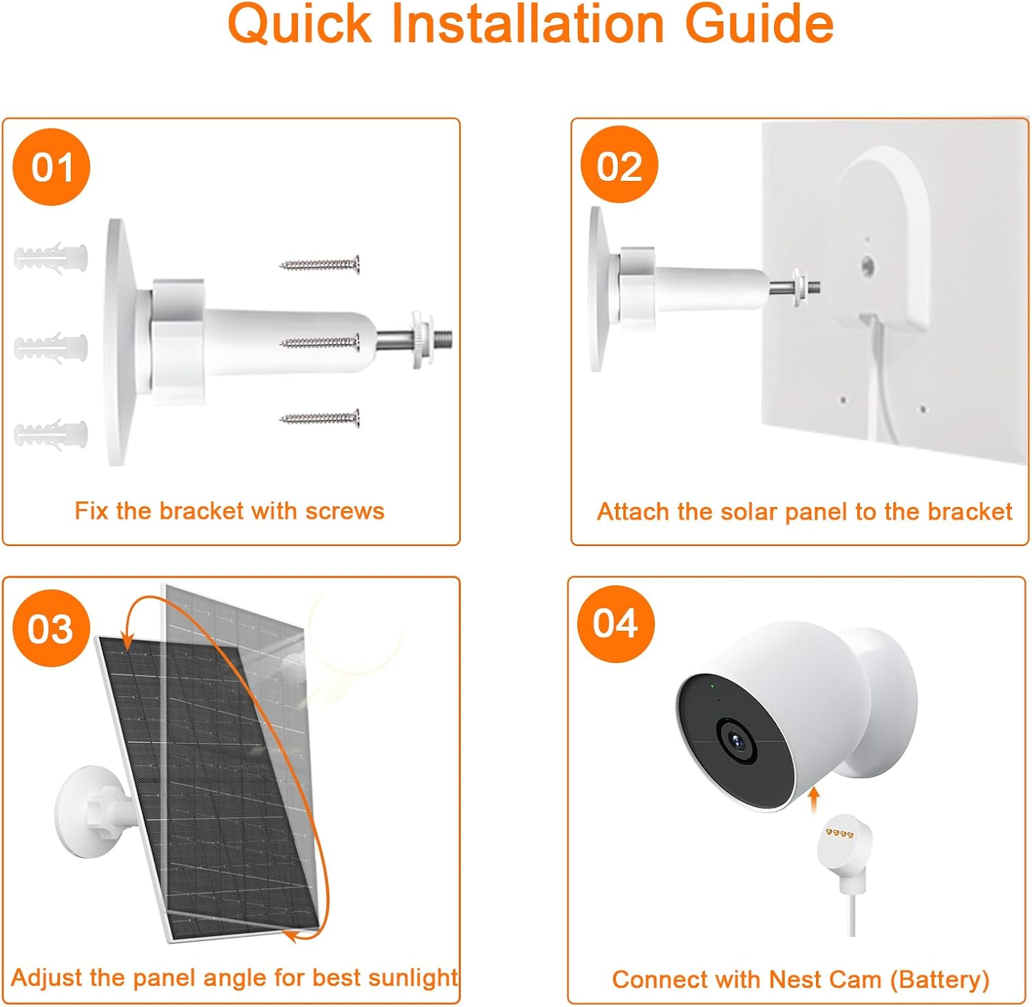 VUEBEE 7W Solar Panel for Nest Cam Outdoor Indoor Battery, 2 Pack - Image 5