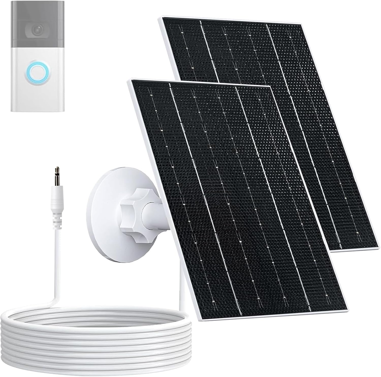 VUEBEE 4W Solar Panel for Ring Video Doorbell 2, 3, 3 Plus and 4, 2 Pack