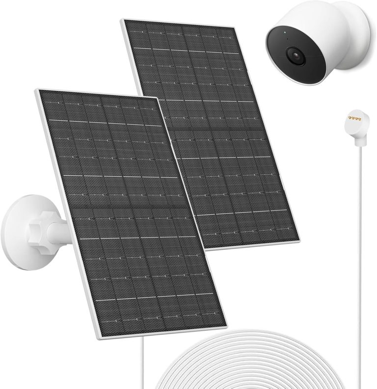 VUEBEE 7W Solar Panel for Nest Cam Outdoor Indoor Battery, 2 Pack